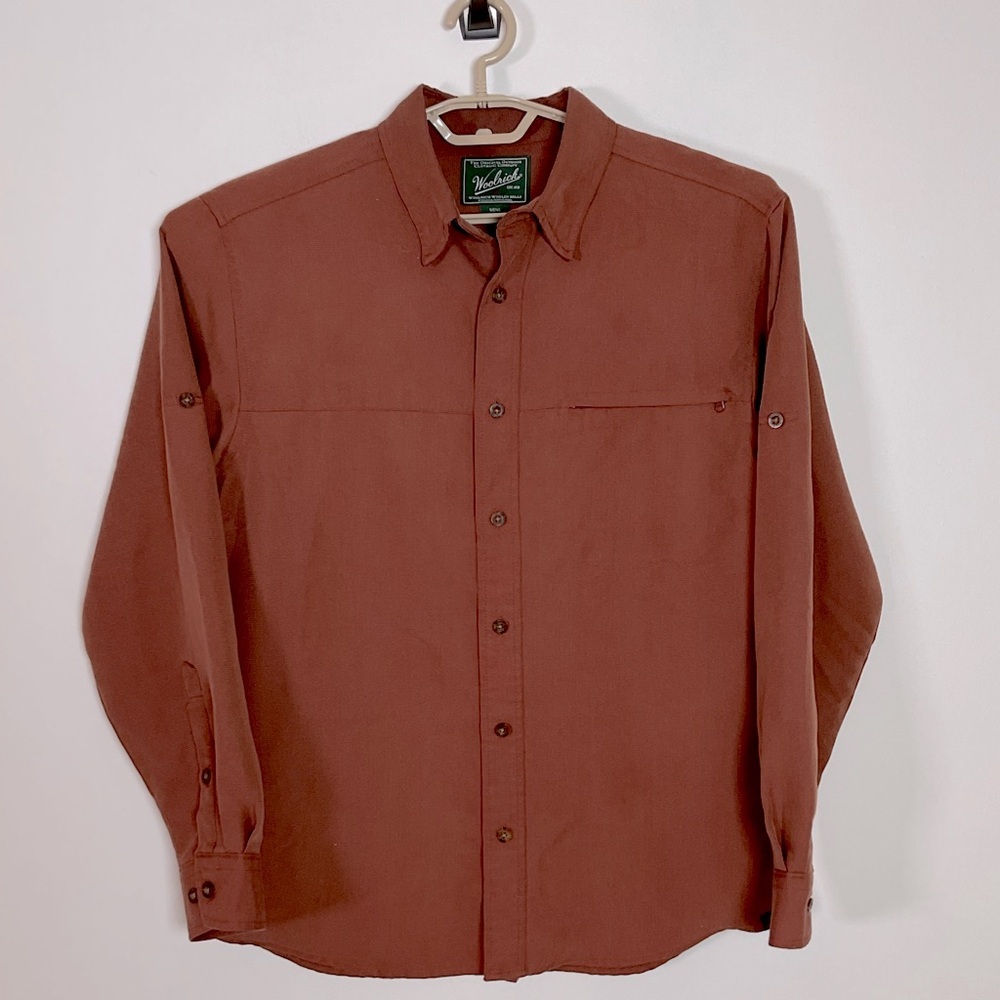 Woolrich Men’s Button Down Long Sleeve with Utility‎ Pocket Size Medium